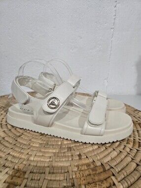 Guess White Strappy Platform Sandals